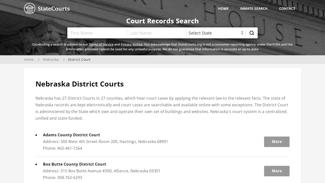 Nebraska District Courts - StateCourts